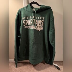 Michigan State Spartans NCAA Green Pullover Hoodie In XL NWT